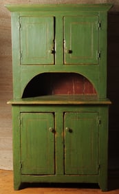 19th C. American Step Back Cupboard