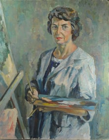 Oil on Canvas Signed Portrait of an Artist
