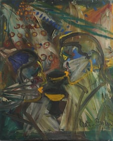 Oil on Canvas Abstract of Two People