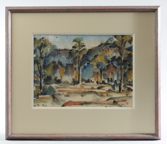 Watercolor on Paper by by Y. Krishnamoorthy Bhat