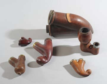 Group Mid-19th C. Travel Pocket Pipes
