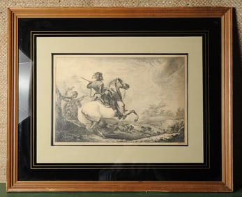 Antique Engraving after Philips Wouwerman