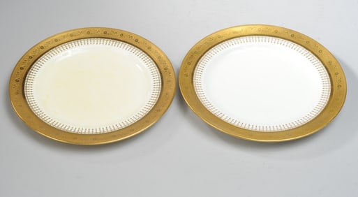 2 Minton Gilt Porcelain Plates