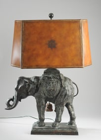 Maitland Smith Bronze Elephant Table Lamp