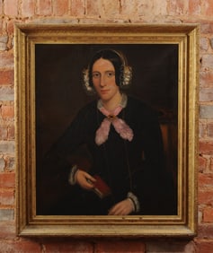 C 1840s Oil on Canvas Portrait of a Young Woman