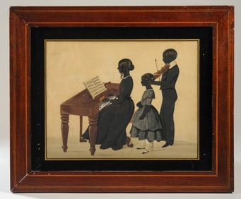Mid 19th C American School Painted Silhouette