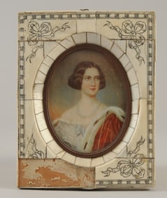 19th C Portrait Miniature of a Lady