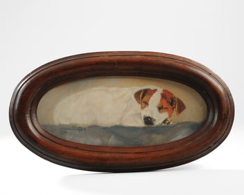 Pastel on Paper Portrait of a Jack Russell