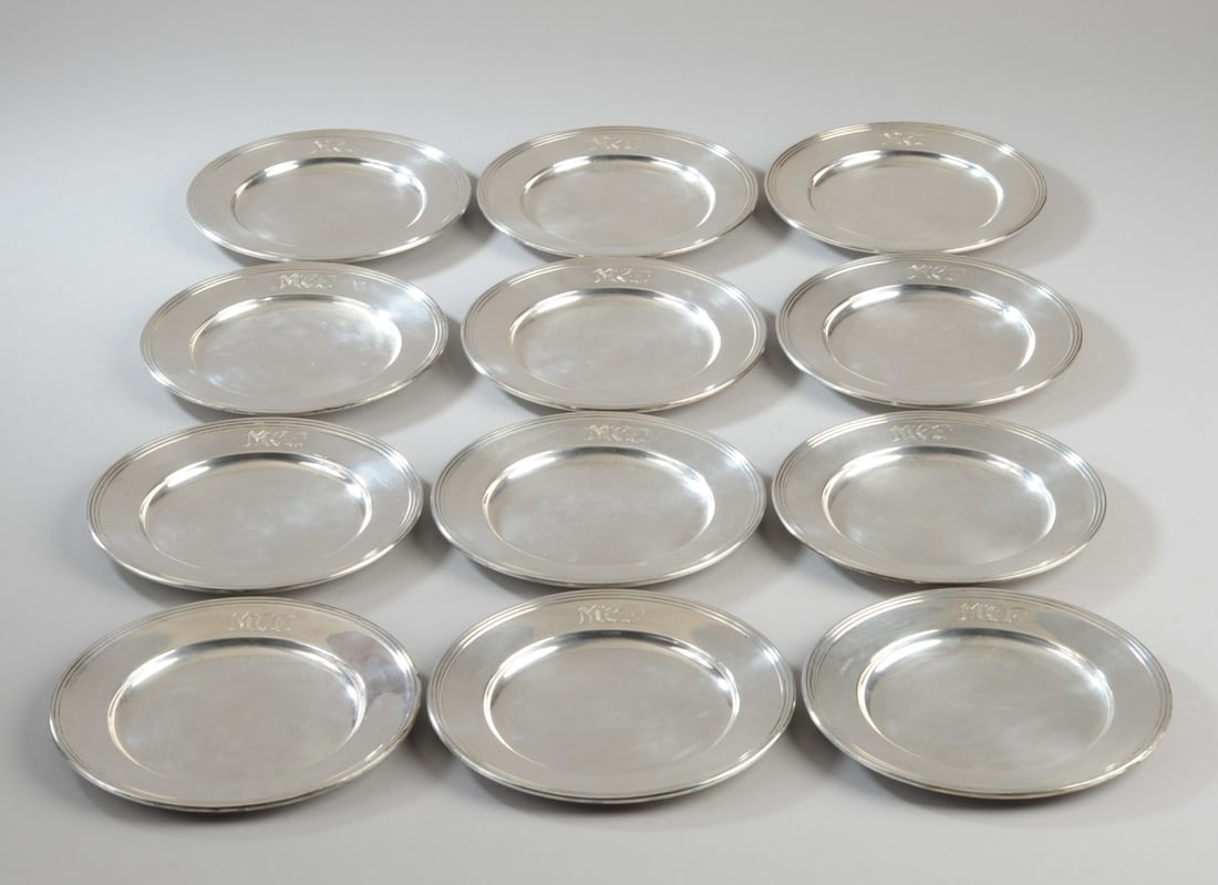 Twelve Sterling Silver Plates (1 of 8)