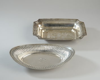 Two Sterling Silver Trays