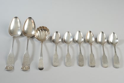 Mixed Coin Silver Spoon Grouping