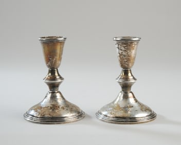 Pair of Weighted Sterling Silver Candlesticks