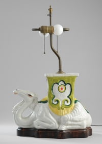 Mid 20th C. Italian Ceramic Camel Lamp