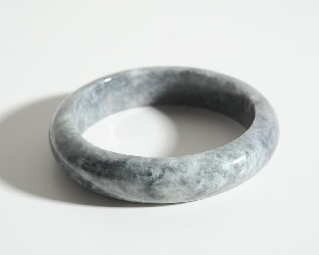 Chinese Carved Jadeite Bangle Bracelet (1 of 2)