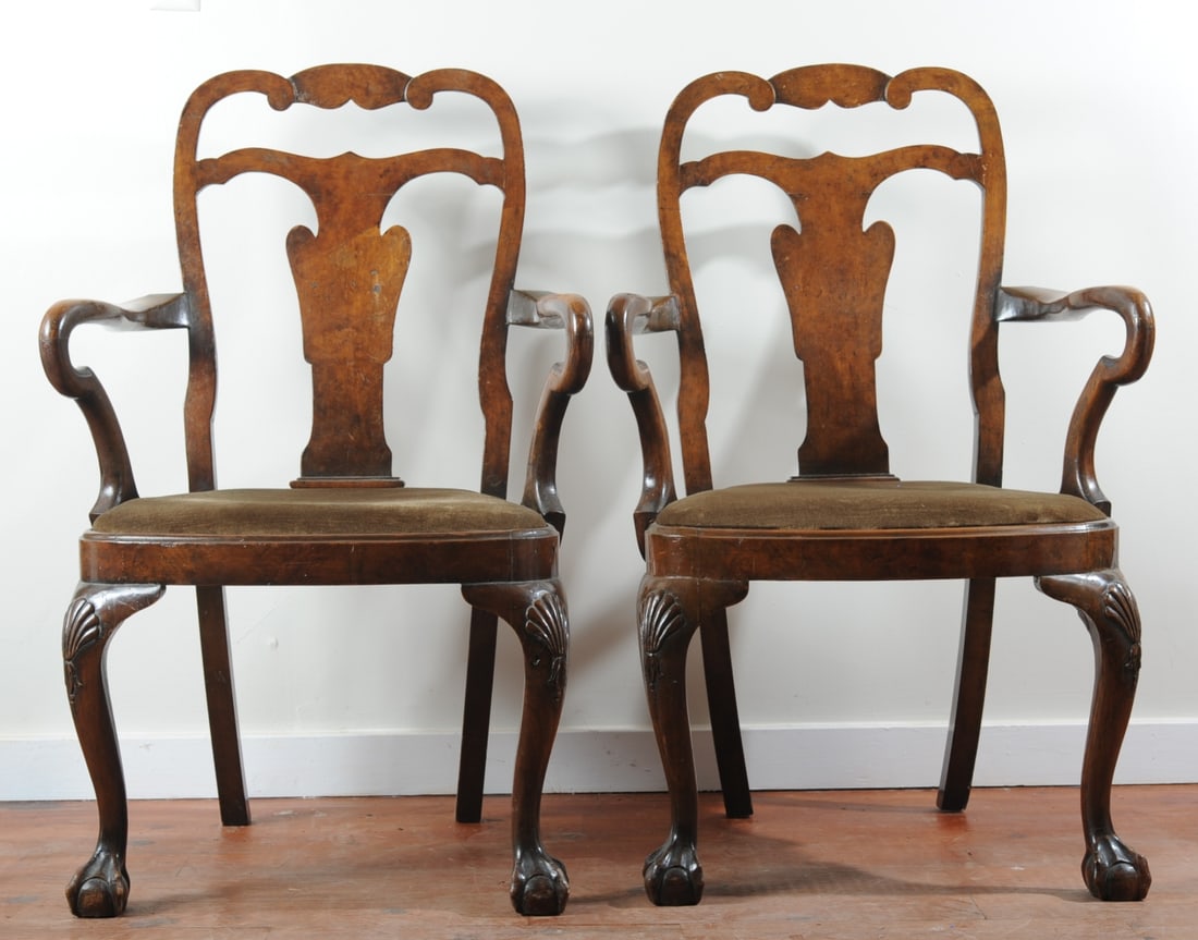 Pair of 19th C. English Open Armchairs (1 of 12)