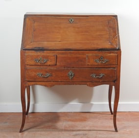 Antique French Provincial Cherry Slant Front Desk