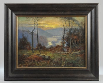 19th-e.20th C Oil Painting Landscape C. C. Francis