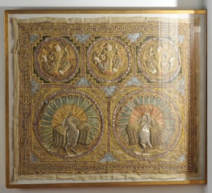 Framed Antique Burmese Kalaga Textile