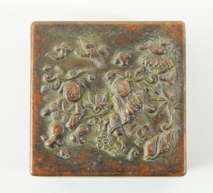 Chinese Antique Qing Dynasty Bronze Box