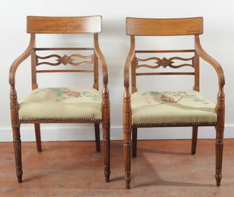 Pair of Regency Period Mahogany Armchairs