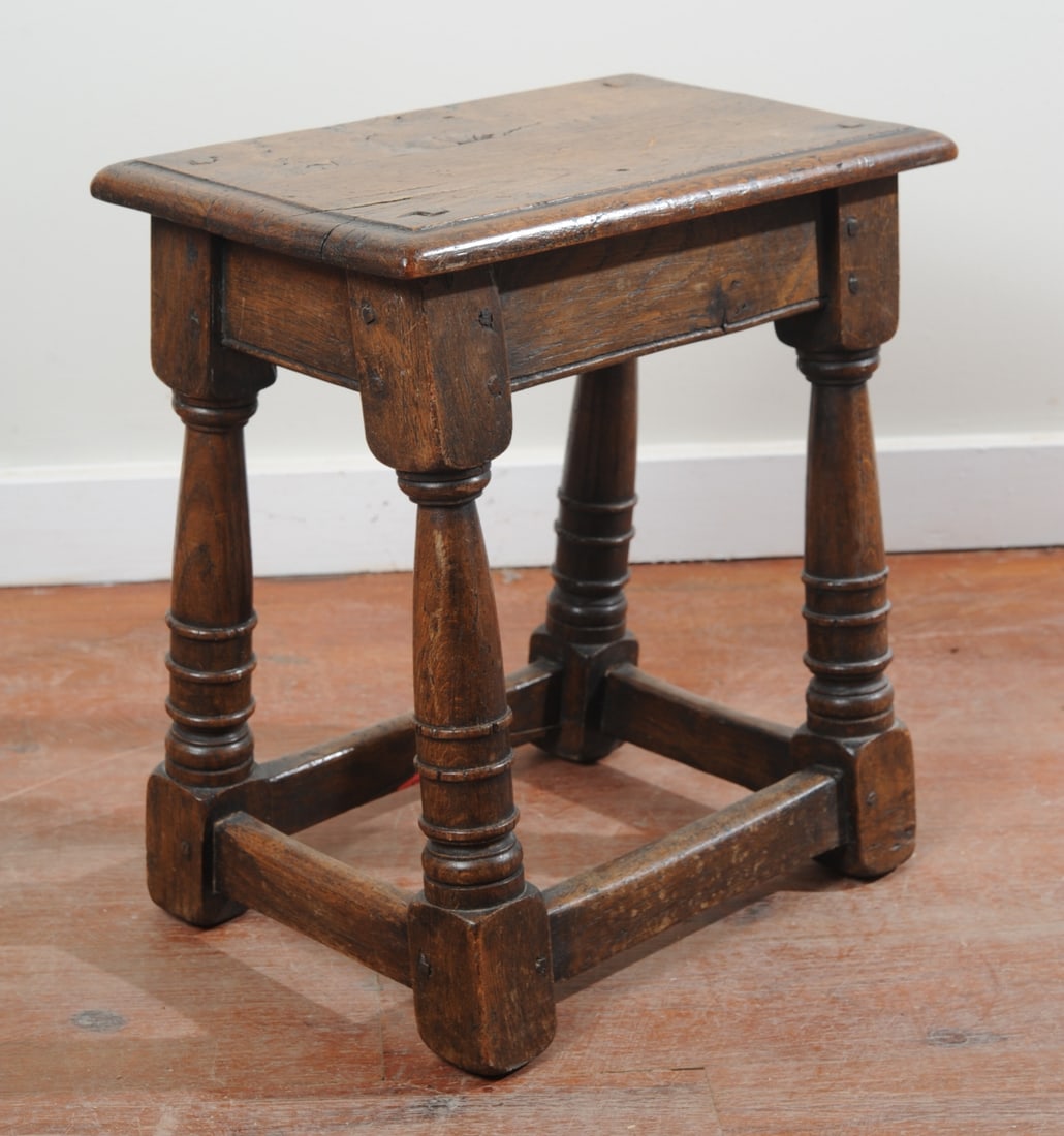 Late 17th / Early 18th C. English Oak Stool (1 of 6)