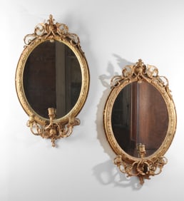 Pr 19th C. Neoclassical Giltwood Girandole Mirrors