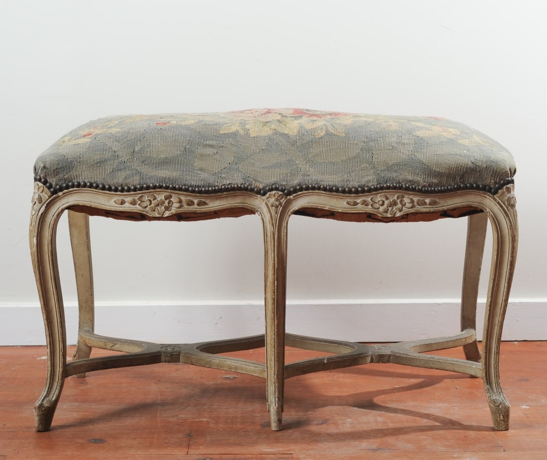 19th C. French Tabouret, Tapestry Upholstery (1 of 12)