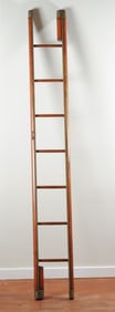 Leather-Clad Folding Library Pole Ladder