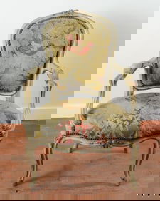 French Provincial Louis XV Style Fauteuil