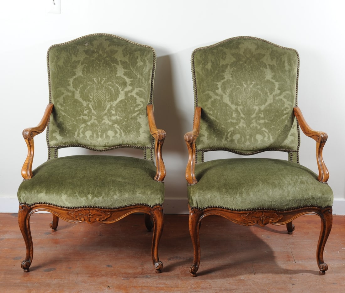 Pair Louis XV Style Fauteuils a la Reine (1 of 13)