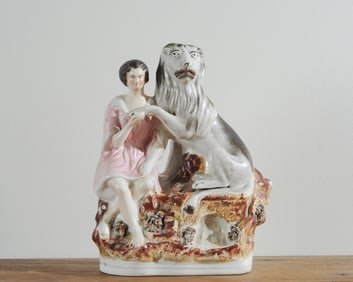 Staffordshire Pottery Figure Androcles & the Lion