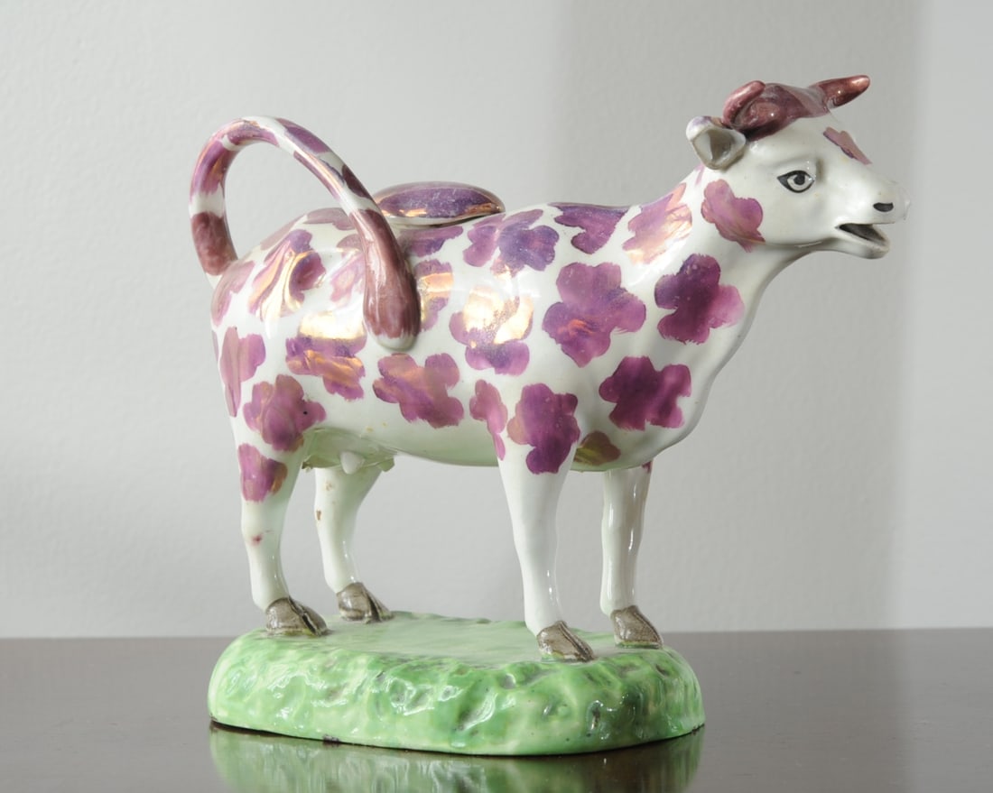 Swansea Pottery Cow Creamer & Cover (1 of 7)