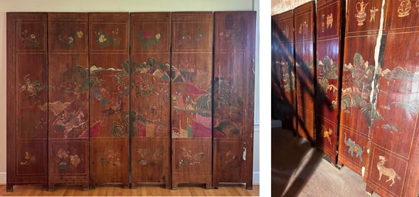 Large Chinese Republic Period 6-Panel Screen
