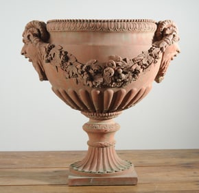 Neoclassical Style Terracotta Garden Urn