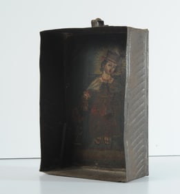 19th C. Mexican Retablo in Nicho, Nino de Atocha