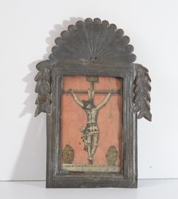 Antique Mexican Tin Nicho Frame