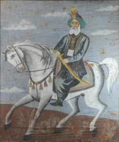 Large Antique Ottoman Coffee House Painting