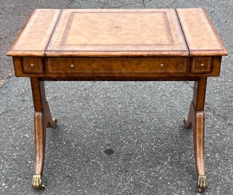Regency-Style Leather Games Table