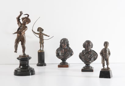 A Group of Five Bronze Sculptures