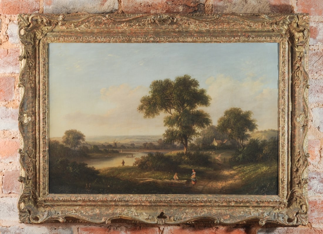 English School Oil on Canvas River Landscape (1 of 7)