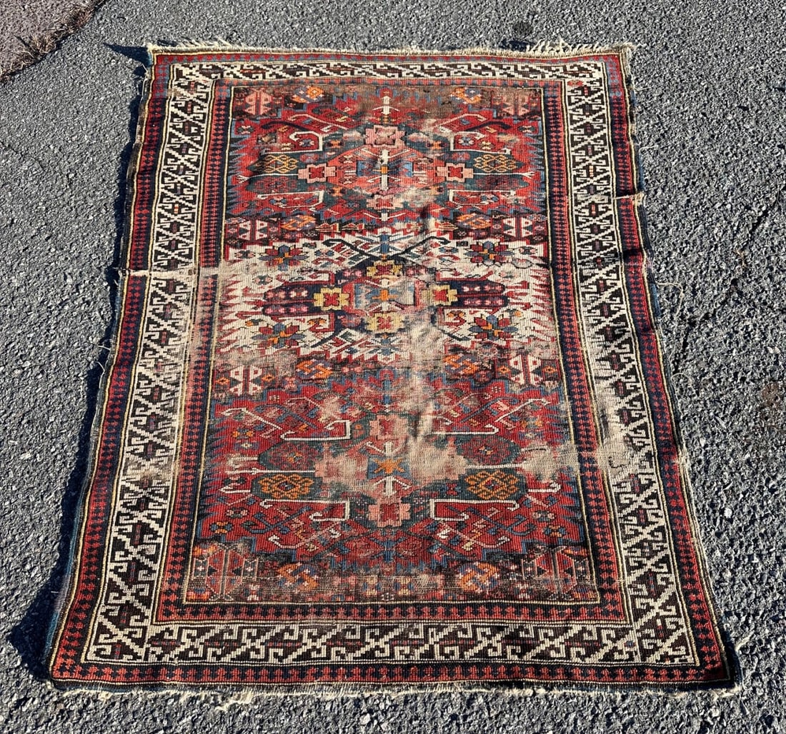 Hamadan Rug: Dimensions approx. 4’9” x 3’10”. Our primary recommendation is to arrange shipping yourself using Blue Ridge Pack & Ship. Most bidders find this is the most economical route. Simply re