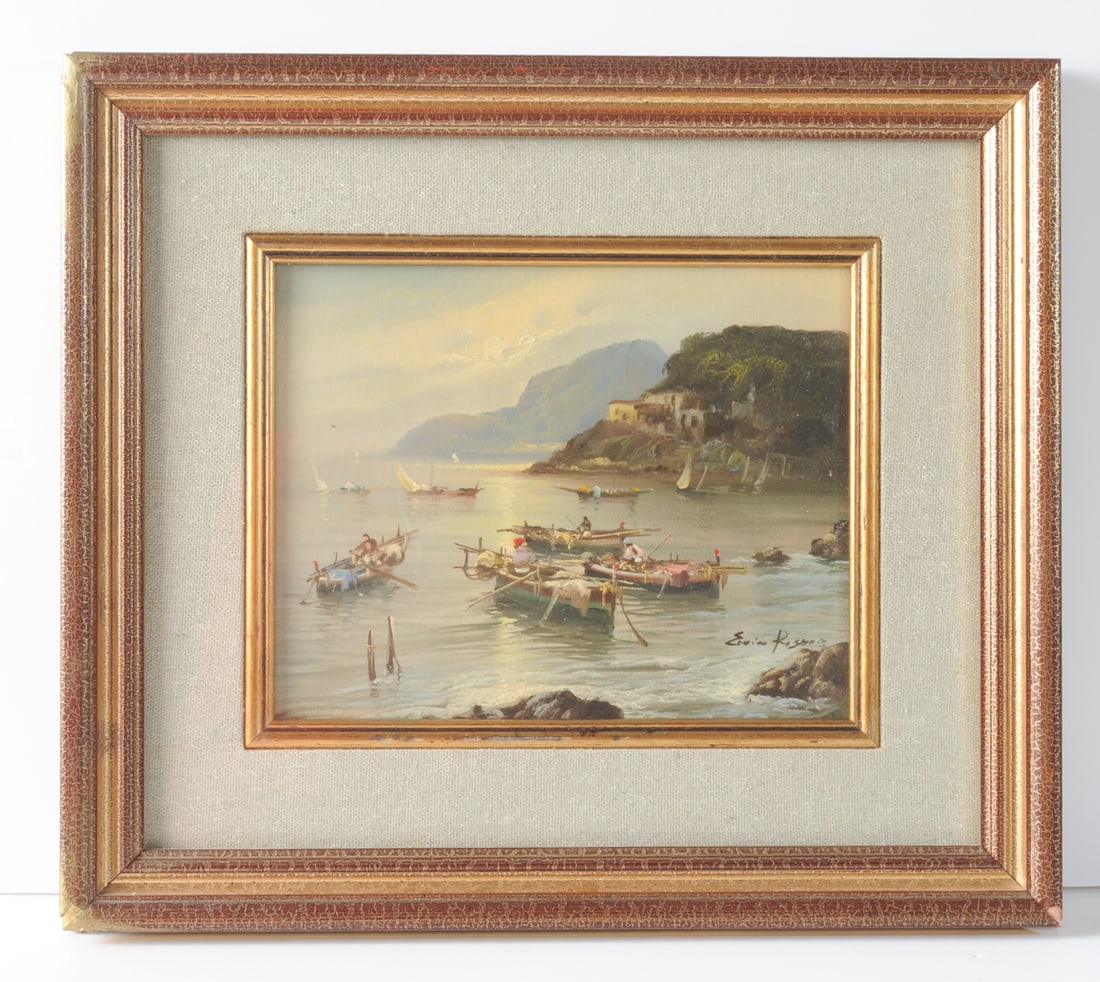 Oil on Panel Coastal Fishermen (1 of 3)