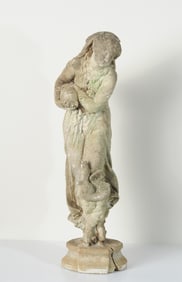 Vintage Concrete Garden Fountain Figure