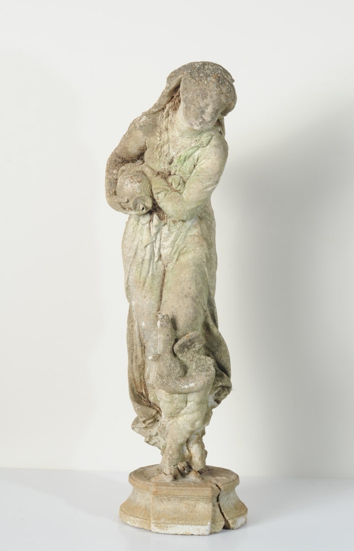 Vintage Concrete Garden Fountain Figure (1 of 8)