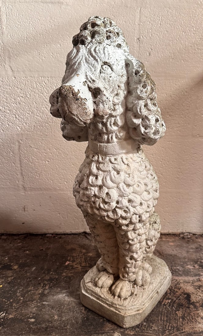 Painted Cement Garden Poodle (1 of 6)