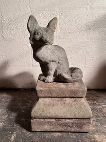 Concrete Garden Fox and Base