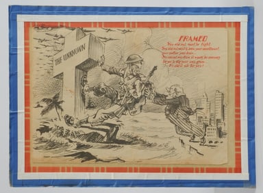 WWII Japanese Anti-Allied Propaganda "FRAMED"