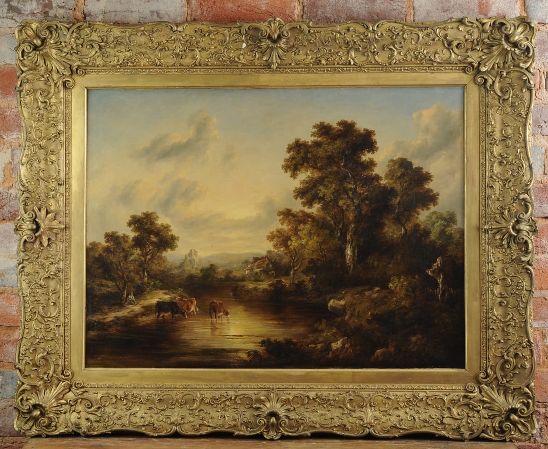 L. 19th E. / 20th C. Landscape with Cows (1 of 11)