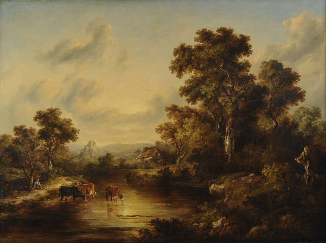 L. 19th E. / 20th C. Landscape with Cows - 4