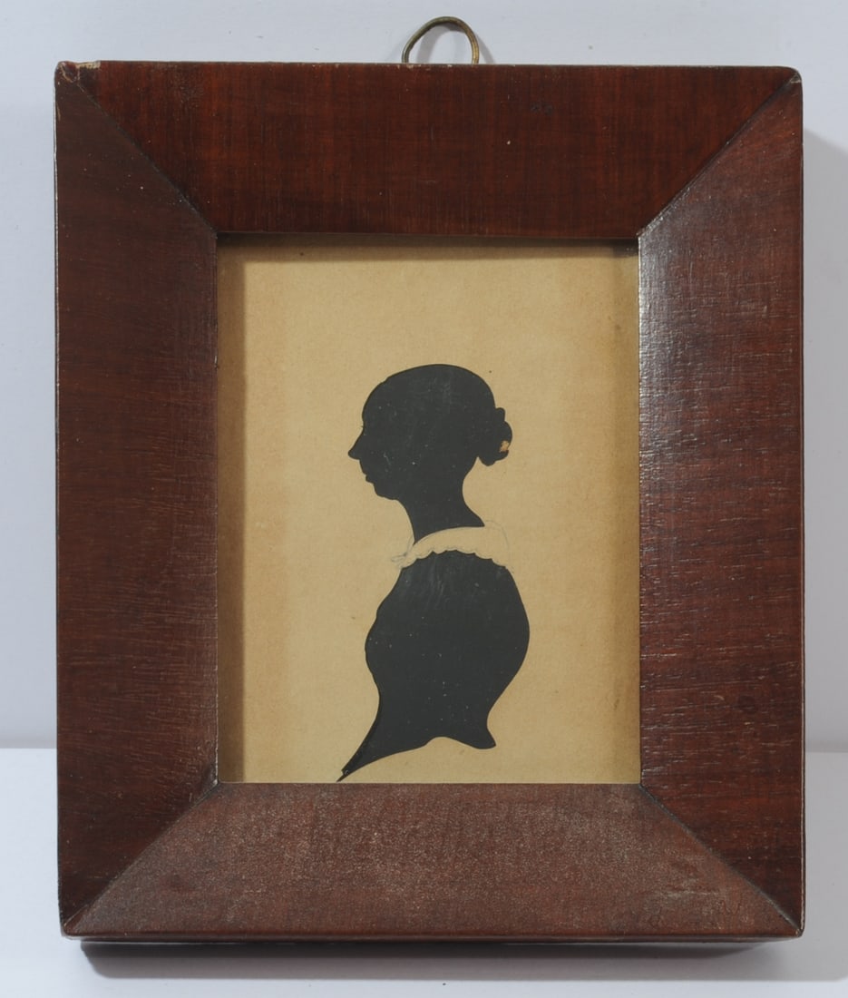 19th C Hollow-Cut Silhouette of a Lady (1 of 3)